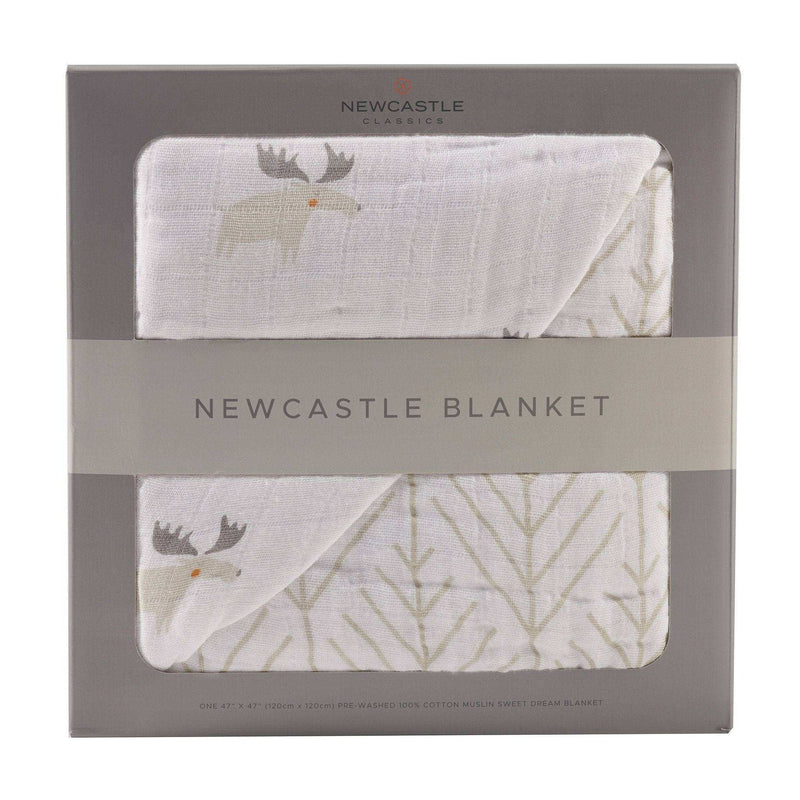 Mister Moose and Forest Arrow Cotton Muslin Blanket - Everetts Place: Online Boutique - Kids & Babies