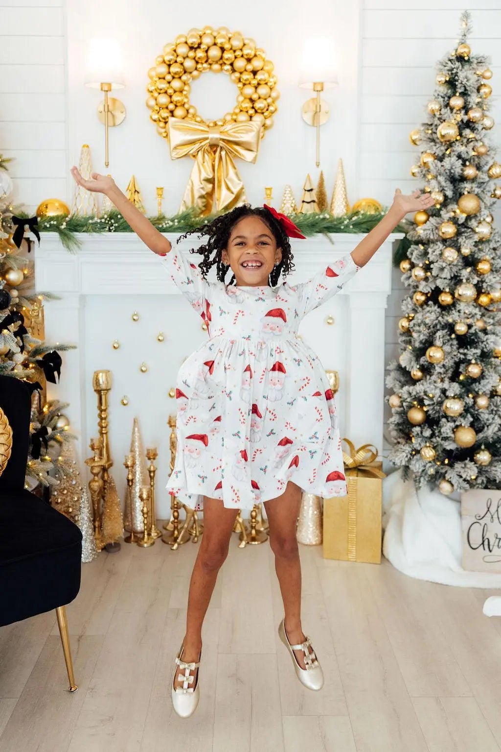 Mila & Rose ® Mistletoe Magic 3/4 Sleeve Pocket Twirl Dress - 