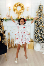 Mila & Rose ® Mistletoe Magic 3/4 Sleeve Pocket Twirl Dress - 