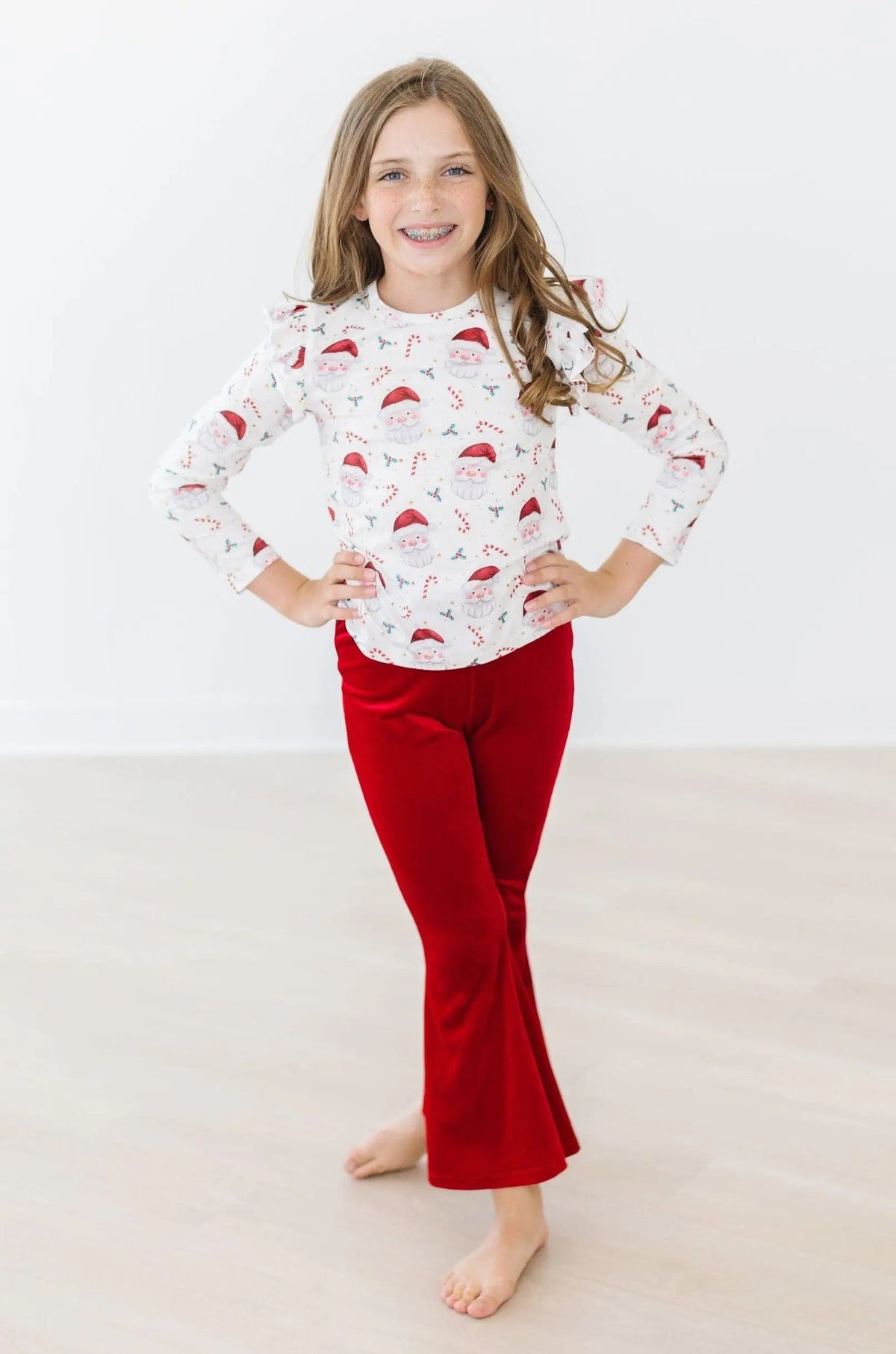 Mila & Rose ® Mistletoe Magic L/S Ruffle Tee - 