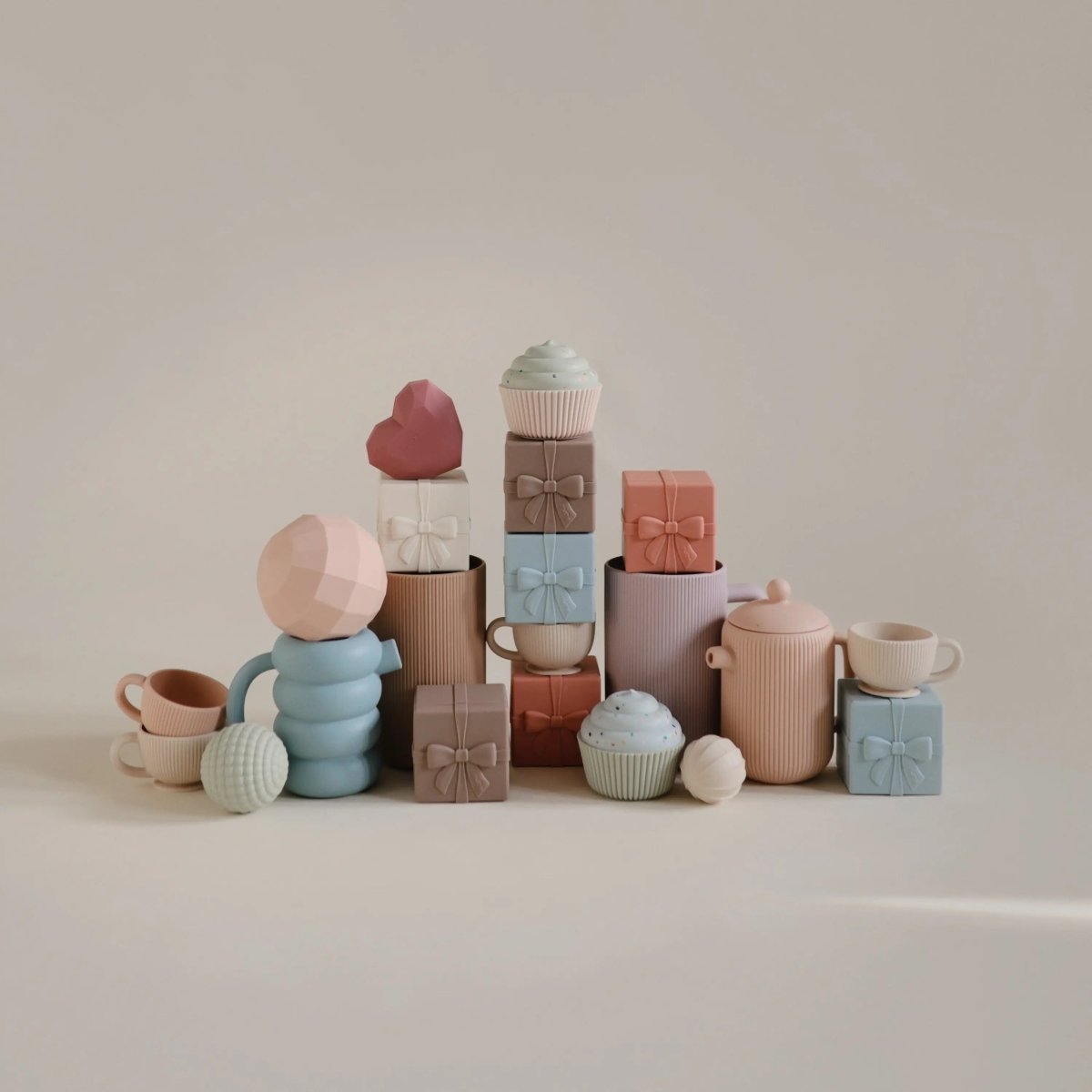 Mushie Mix And Match Present Toy Silicone Gift Box Set For Creative Play - 