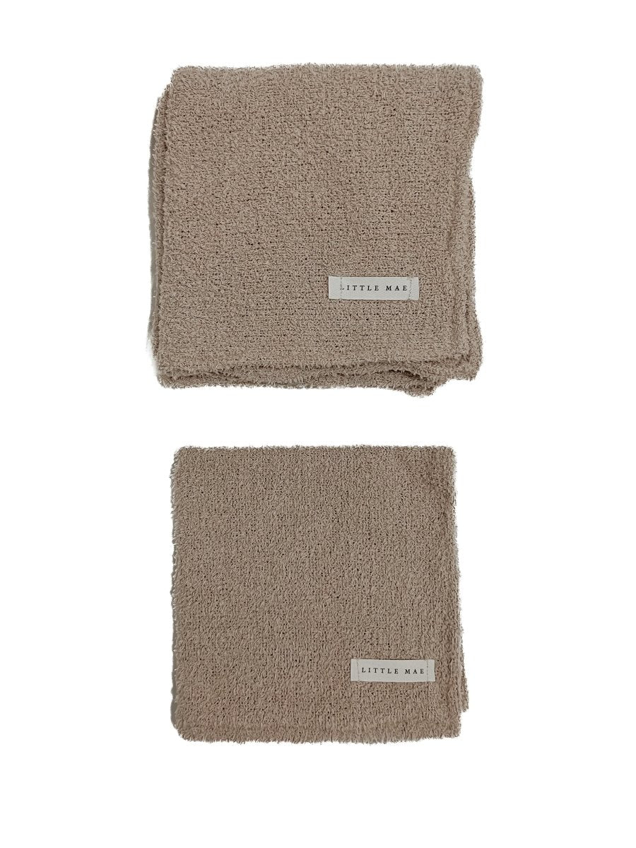 Little Mae & Co Mocha Plush Baby Blanket Soft Waffle Knit Cozy Warmth - Everetts Place Boutique - 