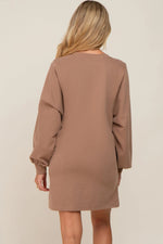 PinkBlush Mocha Ultra Soft Maternity Sweatshirt Dress - 