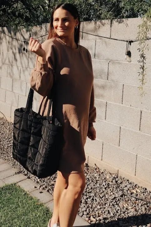 PinkBlush Mocha Ultra Soft Sweatshirt Dress - 