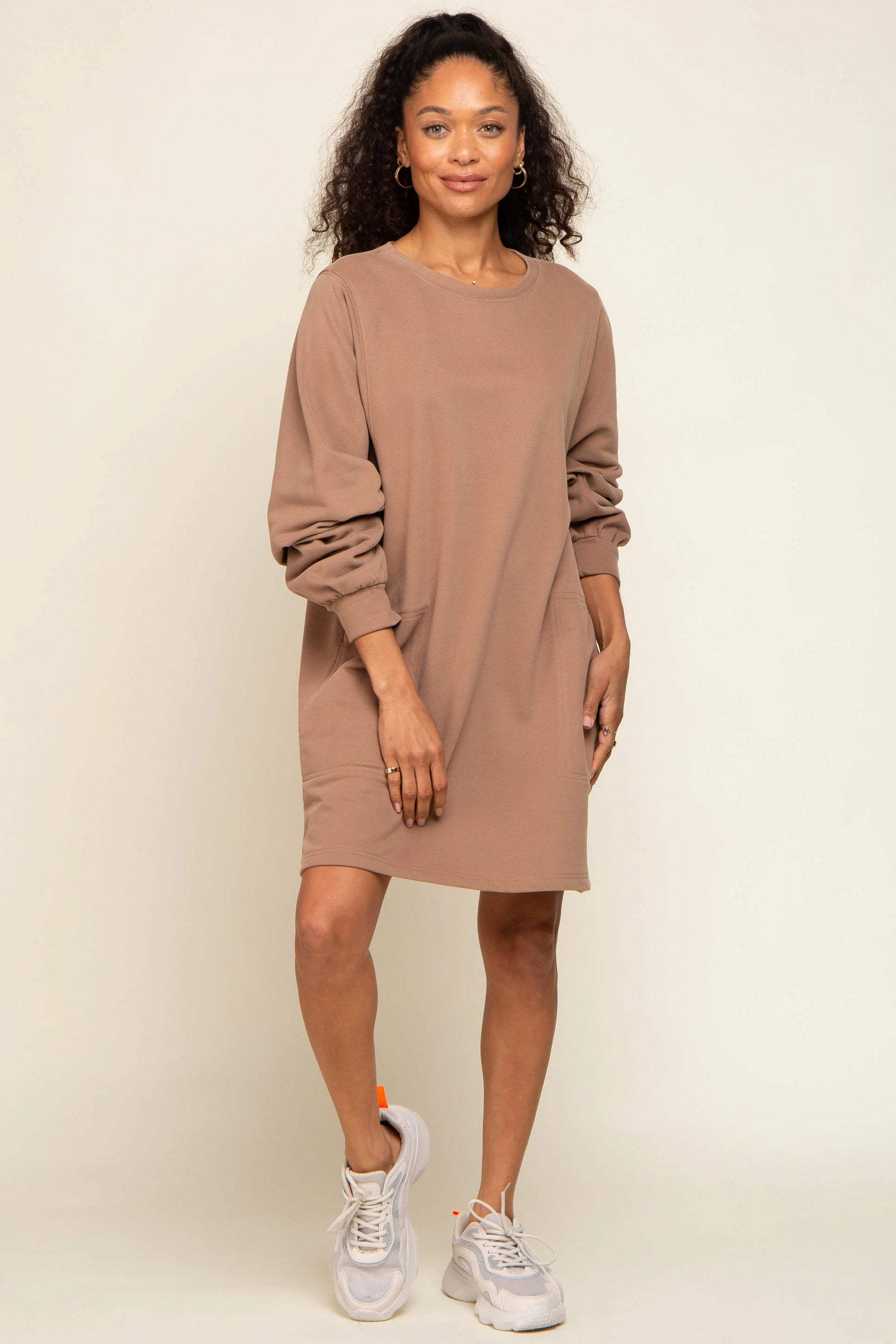 PinkBlush Mocha Ultra Soft Sweatshirt Dress - 
