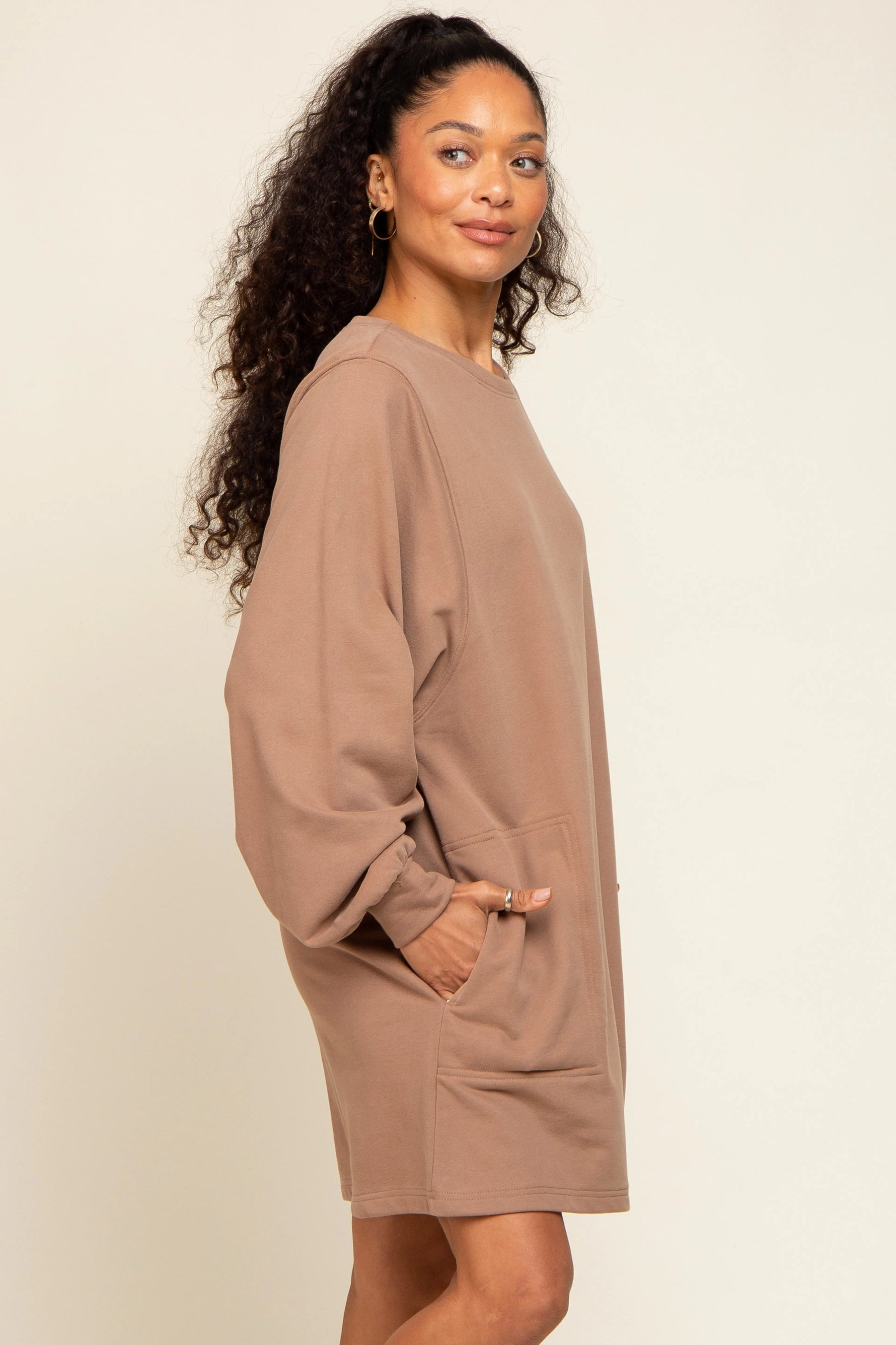 PinkBlush Mocha Ultra Soft Sweatshirt Dress - 
