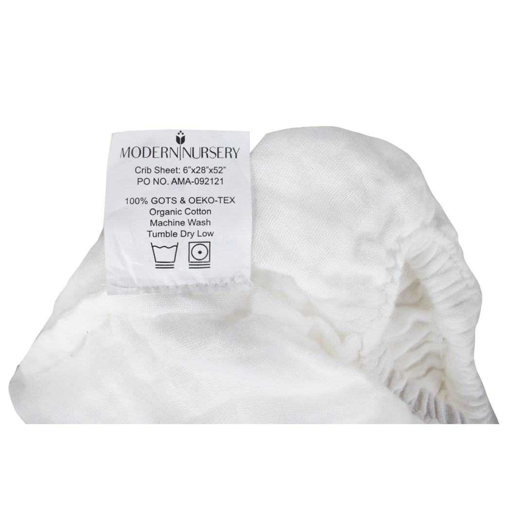 Modern Nursery organic muslin crib sheets set of 2.