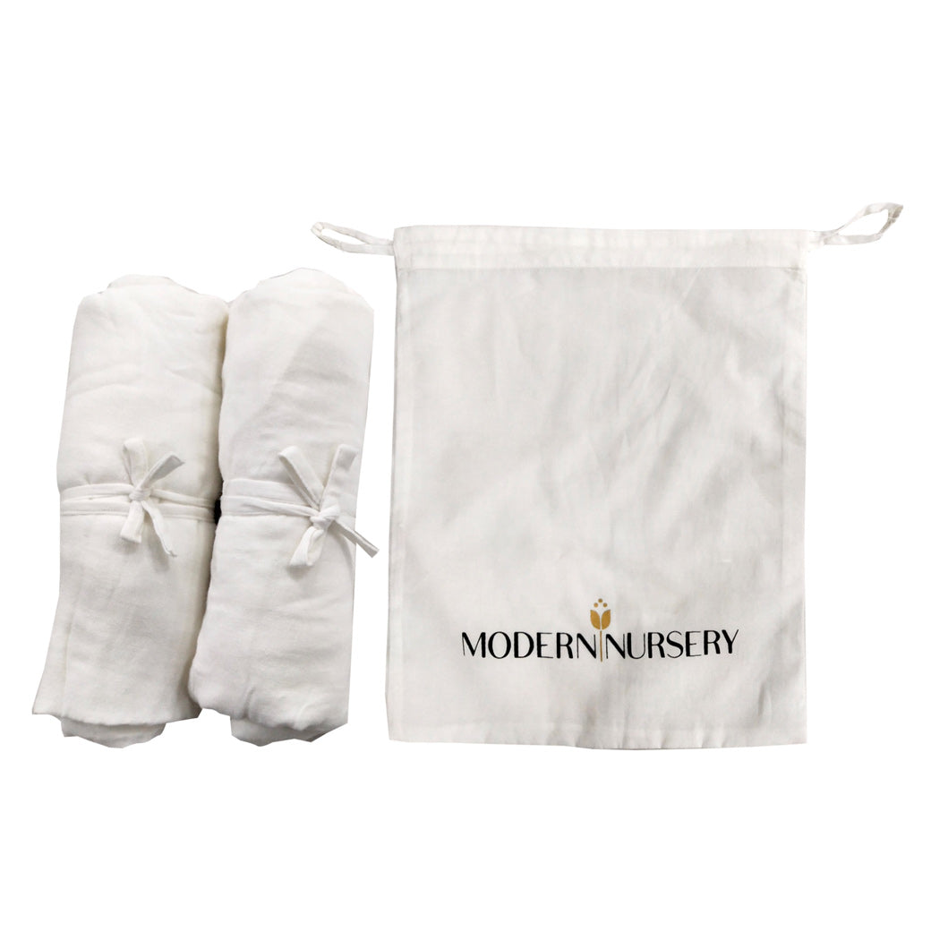 Modern Nursery organic muslin crib sheets set of 2 for babies