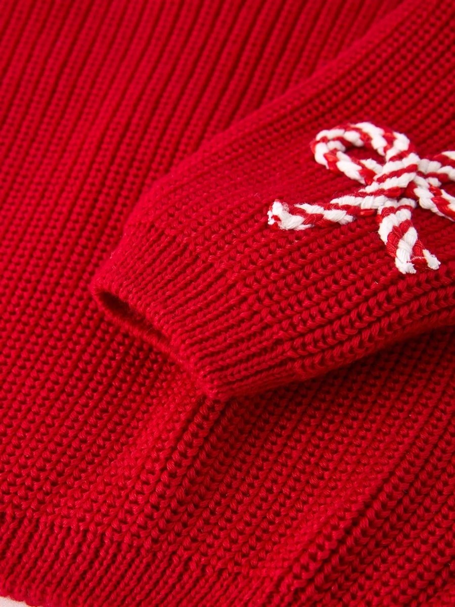 Rylee Faith Designs Mom And Me Winter Christmas Red Merry Pullover Sweater - Everetts Place Boutique - 