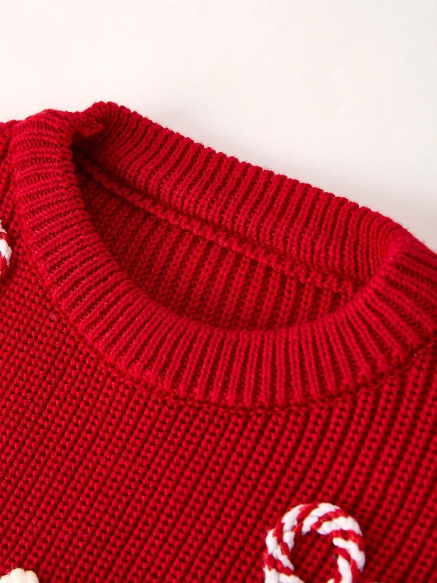 Rylee Faith Designs Mom And Me Winter Christmas Red Merry Pullover Sweater - Everetts Place Boutique - 