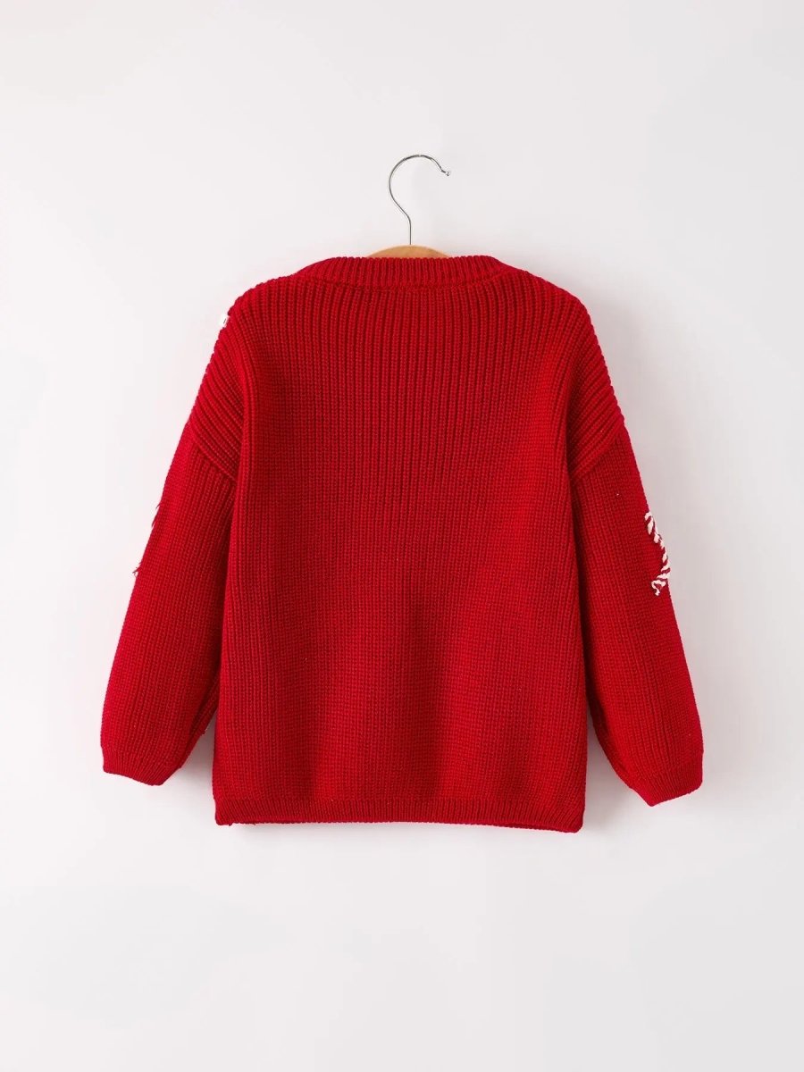 Rylee Faith Designs Mom And Me Winter Christmas Red Merry Pullover Sweater - Everetts Place Boutique - 