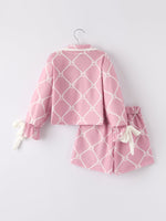 Rylee Faith Designs Mommy & me Autumn Check Bow Girls Lapel PajamasEveretts Place