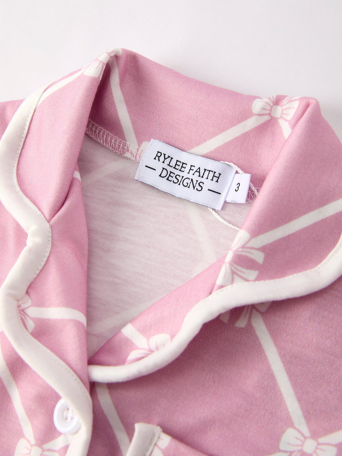 Rylee Faith Designs Mommy & me Autumn Check Bow Girls Lapel PajamasEveretts Place