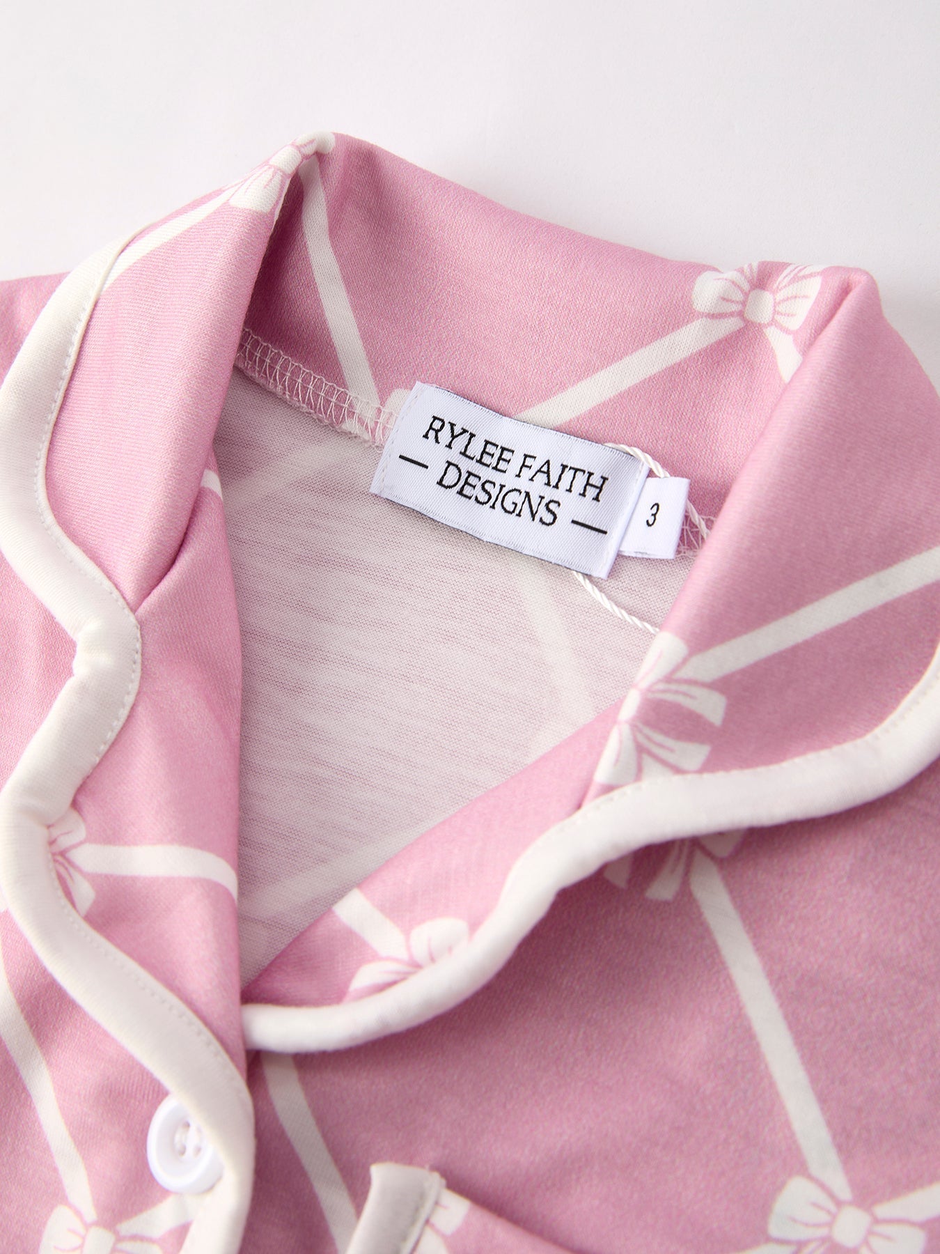 Rylee Faith Designs Mommy & me Autumn Check Bow Girls Lapel PajamasEveretts Place