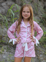 Rylee Faith Designs Mommy & me Autumn Check Bow Girls Lapel PajamasEveretts Place