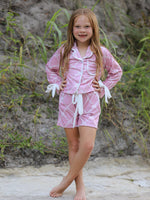 Rylee Faith Designs Mommy & me Autumn Check Bow Girls Lapel PajamasEveretts Place