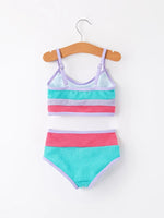 Rylee Faith Designs Mommy me "Blue and Red Stripes" Kid's Swimsuit - 