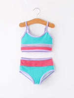 Rylee Faith Designs Mommy me "Blue and Red Stripes" Kid's Swimsuit - 
