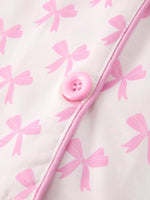Rylee Faith Designs Mommy & Me Pink Bow Print Ruffle Pajama SetEveretts Place