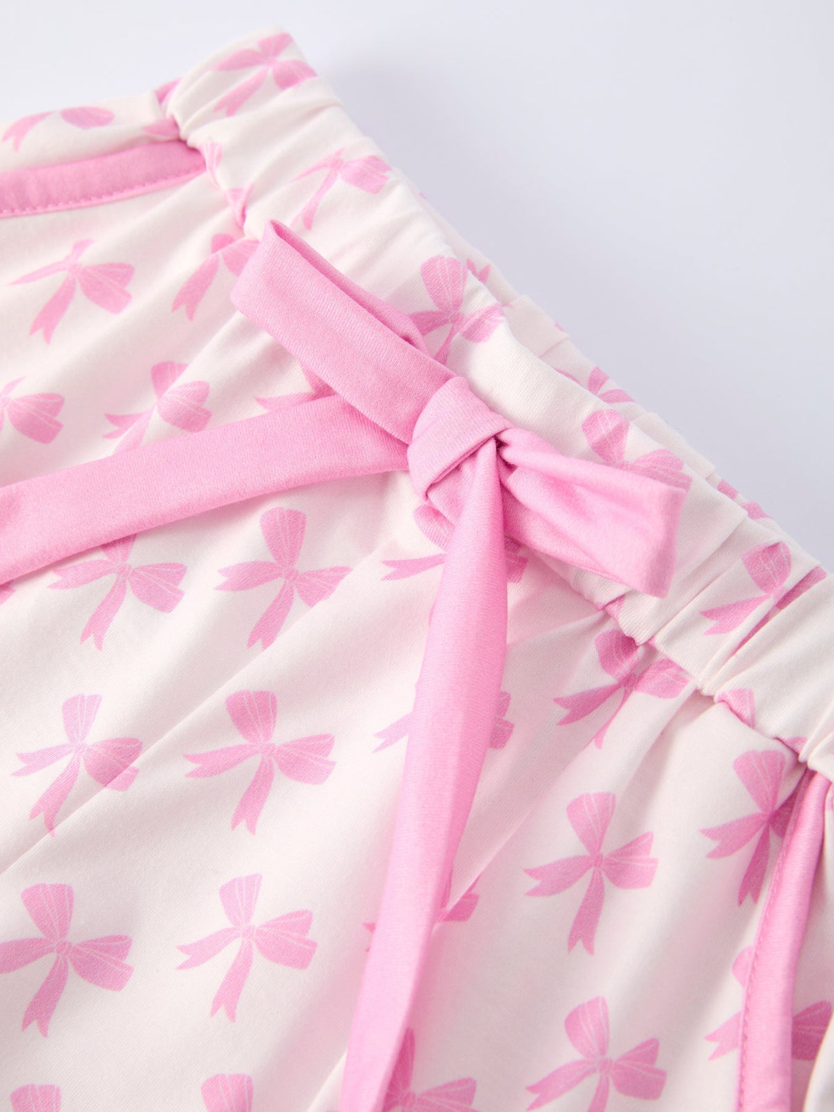 Rylee Faith Designs Mommy & Me Pink Bow Print Ruffle Pajama SetEveretts Place