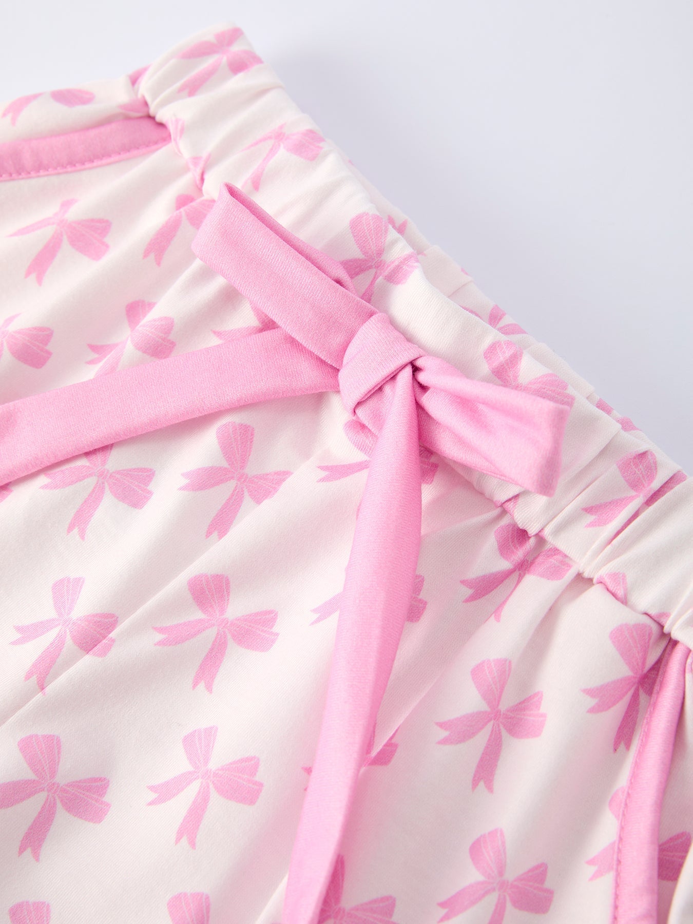 Rylee Faith Designs Mommy & Me Pink Bow Print Ruffle Pajama SetEveretts Place