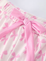 Rylee Faith Designs Mommy & Me Pink Bow Print Ruffle Pajama SetEveretts Place