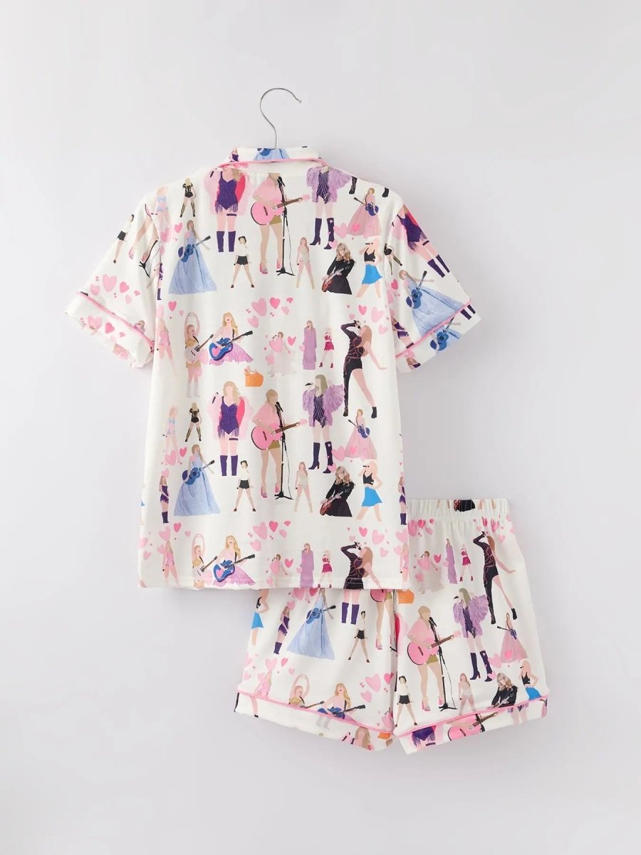 Rylee Faith Designs Mommy Me TS Printed Adult Pajamas Set - Everetts Place Boutique - 