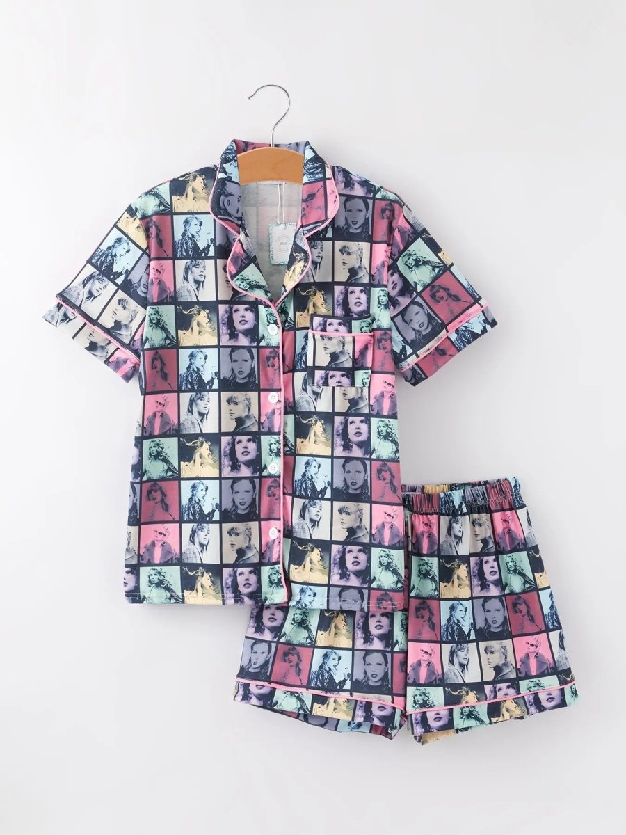 Rylee Faith Designs Mommy Me TS Printed Adult Plaid Pajamas Set - Everetts Place Boutique - 