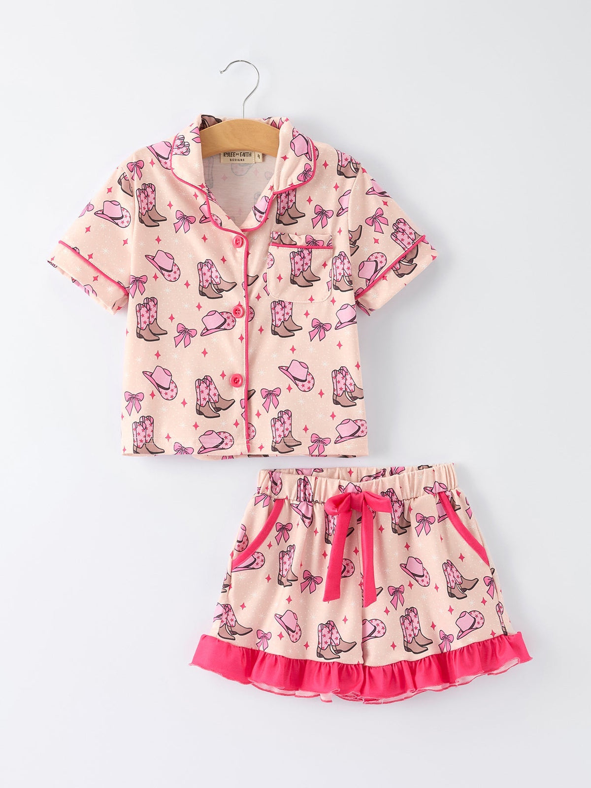 Rylee Faith Designs Mommy & Me Western Print Ruffle Pajama SetEveretts Place