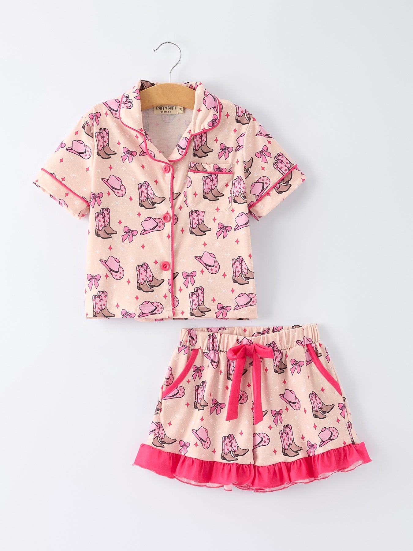 Rylee Faith Designs Mommy & Me Western Print Ruffle Pajama SetEveretts Place