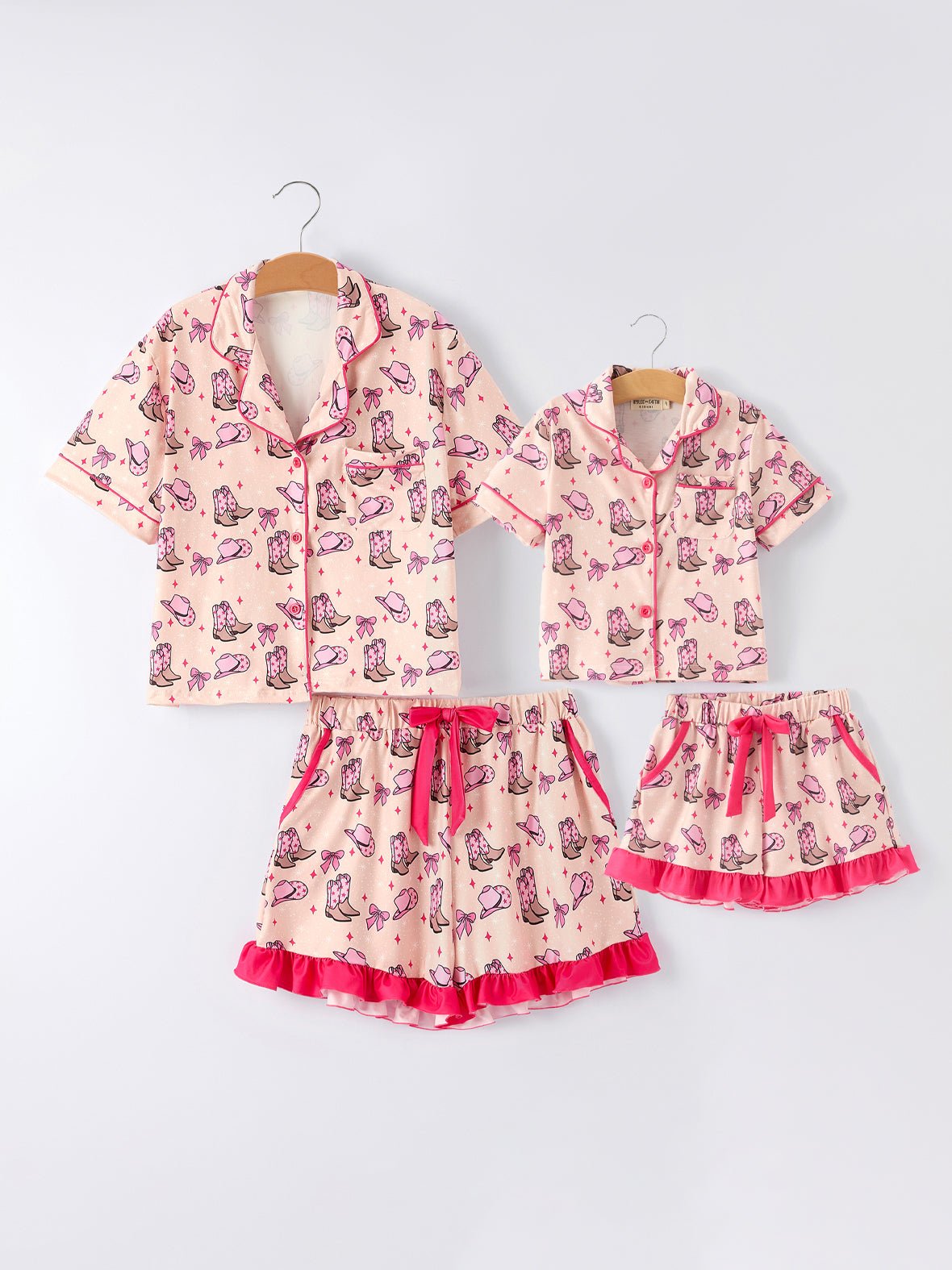 Rylee Faith Designs Mommy & Me Western Print Ruffle Pajama SetEveretts Place