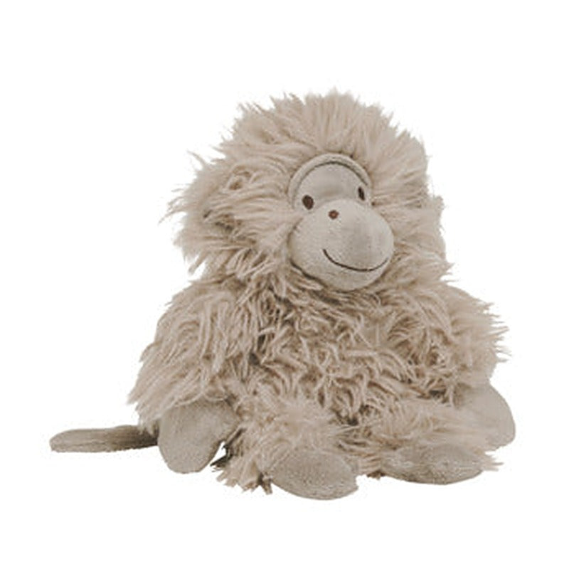 Soft monkey plush toy with a round head, big ears, and friendly stitched face, ready for cuddling.
