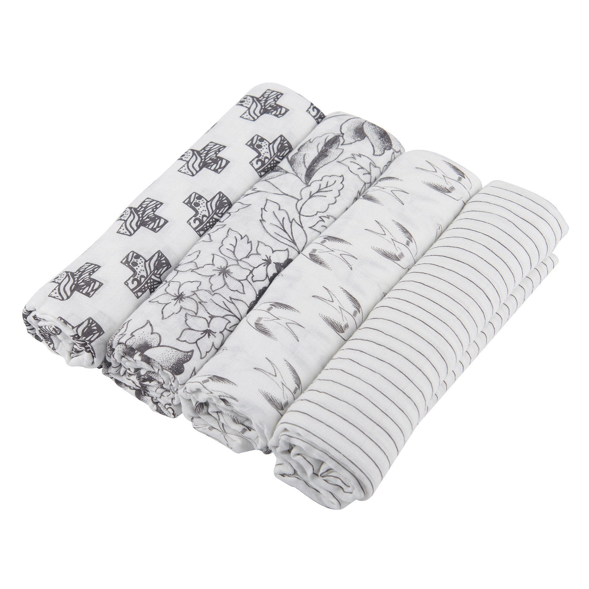 Newcastle Classics Monochrome Bamboo Muslin Swaddle 4 - Pack | Newcastle ClassicsEveretts Place