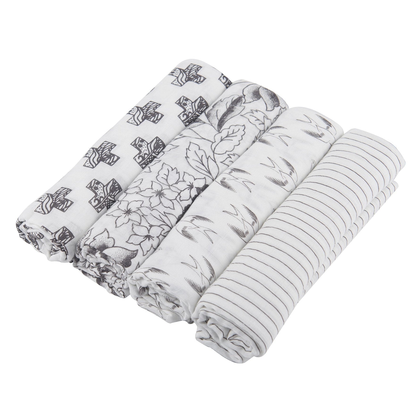 Newcastle Classics Monochrome Bamboo Muslin Swaddle 4 - Pack | Newcastle ClassicsEveretts Place