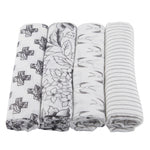 Newcastle Classics Monochrome Bamboo Muslin Swaddle 4 - Pack | Newcastle ClassicsEveretts Place