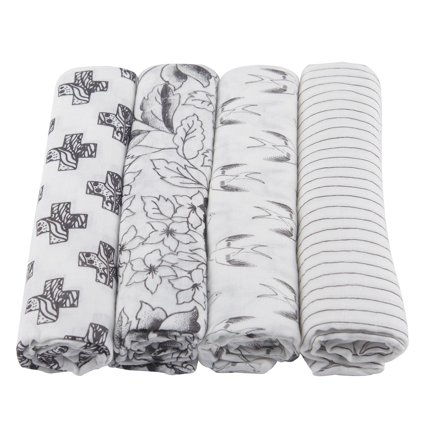 Newcastle Classics Monochrome Bamboo Muslin Swaddle 4 - Pack | Newcastle ClassicsEveretts Place