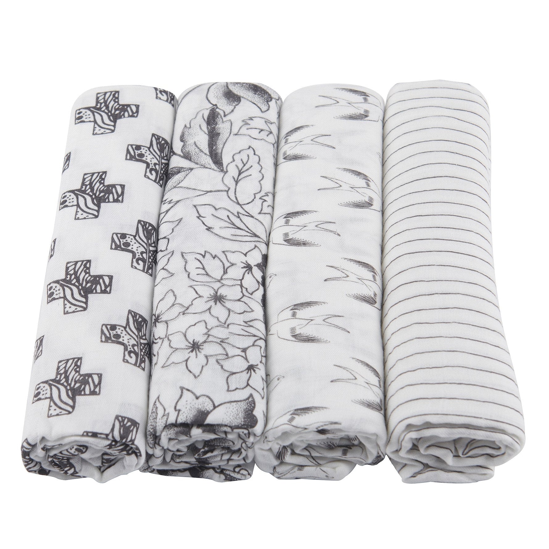 Newcastle Classics Monochrome Bamboo Muslin Swaddle 4 - Pack | Newcastle ClassicsEveretts Place