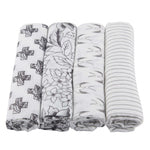 Newcastle Classics Monochrome Bamboo Muslin Swaddle Blankets for Newborn Baby Comfort - Baby & Toddler > Swaddling & Receiving Blankets > Swaddling Blankets Bamboo Swaddle