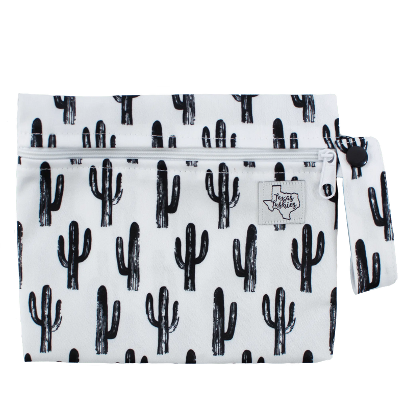 Monochrome Cacti - Mini Wet Bag - Everetts Place: Online Boutique