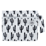 Texas Tushies Monochrome Cacti Mini Wet Bag with Handle for Snacks Diapers and Makeup - Baby & Toddler > Diapering > Diaper Wet Bags