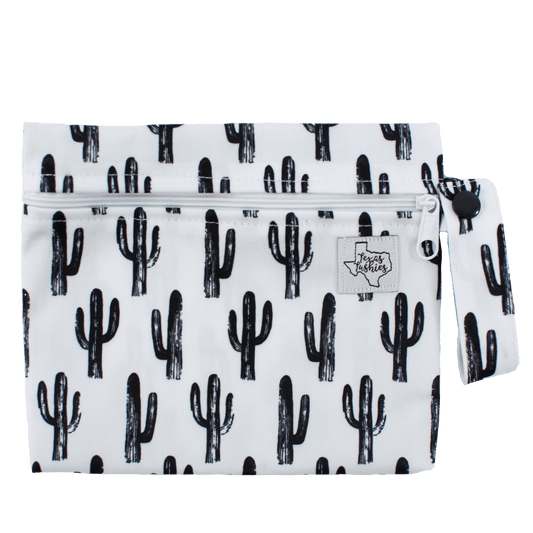 Monochrome Cacti Mini Wet Bag for Snacks Diapers Makeup and More Texas Tushies