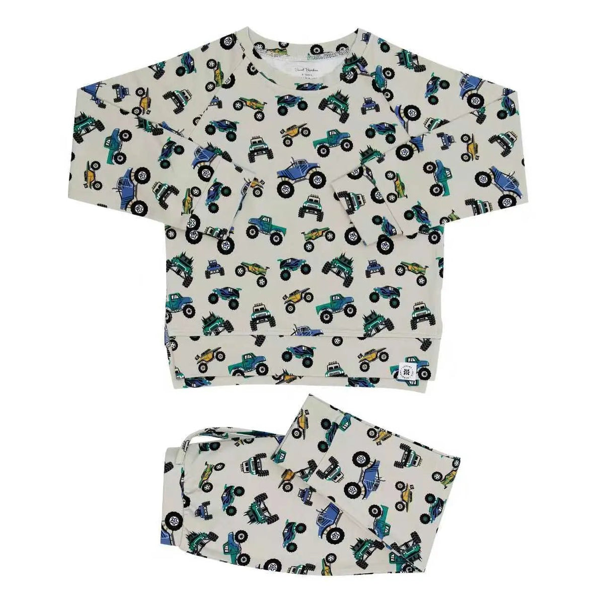 Sweet Bamboo Monster Mash Crew Neck Jogger Set - 