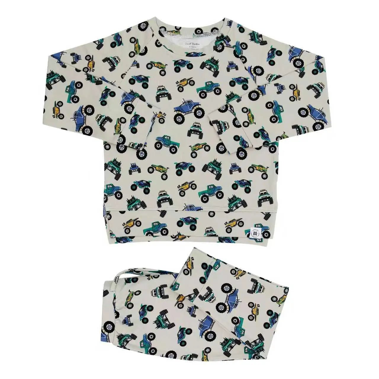 Sweet Bamboo Monster Mash Crew Neck Jogger Set - 