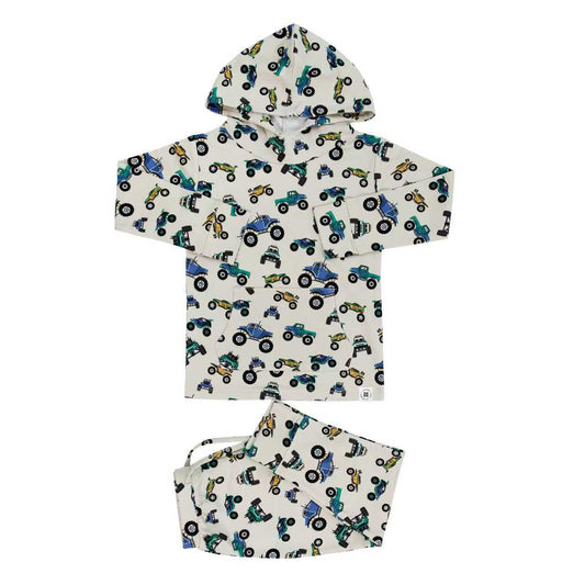 Monster Mash Kids Hooded Jogger Set Plush Cozy Loungewear Sweet Bamboo Everetts Place: Online Boutique