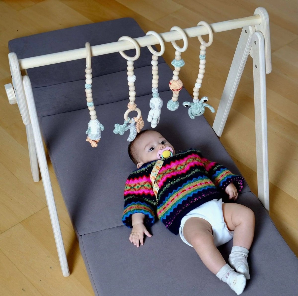 Kidodido Montessori Baby Gym With Hanging Toys Wooden Play Gym - Everetts Place Boutique - 