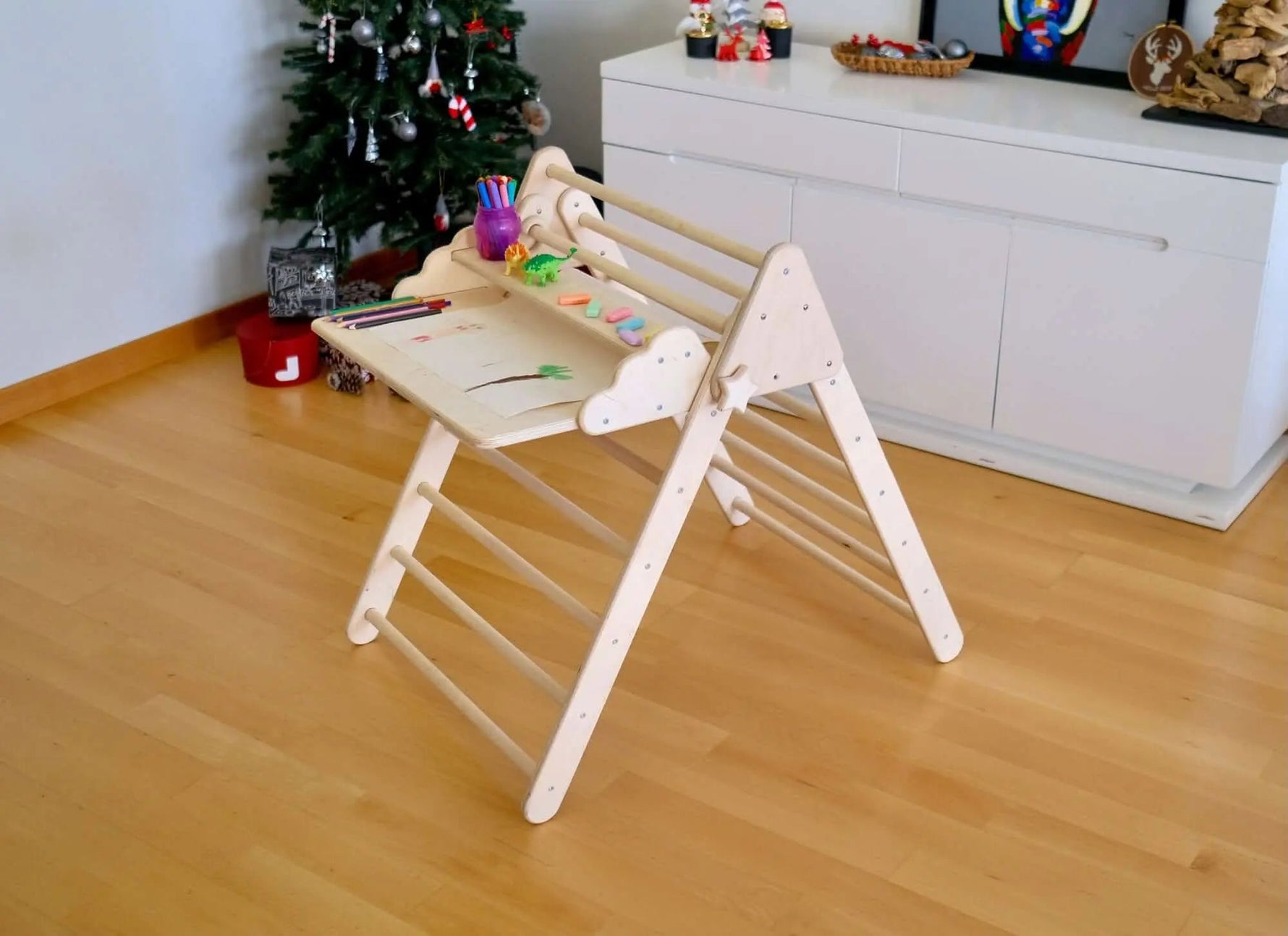 Kidodido Montessori Climbing Triangle with Table and Chair - 
