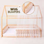 Goodevas Montessori House Bed for Kids with Fence EU Size 200x120 cm - Everetts Place Boutique - 