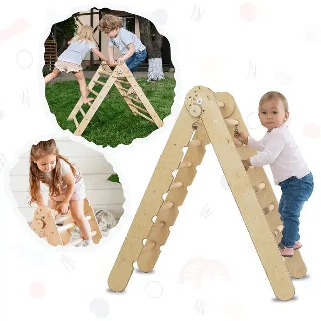 Goodevas Montessori Triangle Ladder - Handmade Climber for Kids 1 - 7 y.o. - 