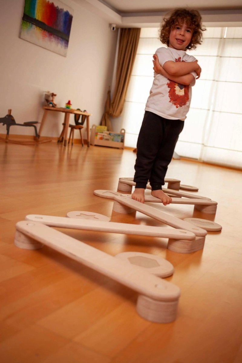 Kidodido Montessori Wooden Balance Beam Set Toddler Gift Birch Wood - Everetts Place Boutique - 