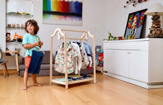 Montessori Wooden Kids Clothing Rack Kidodido Wardrobe Kidodido Everetts Place: Online Boutique